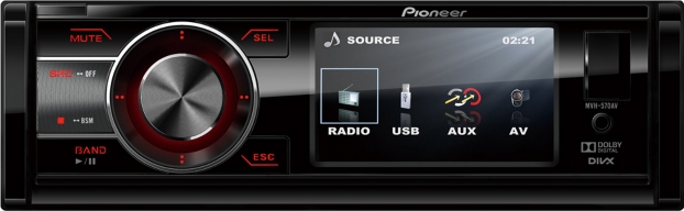 Pioneer MVH-570AV проигрыватель с экр 3,0"