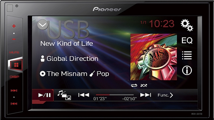 2DIN Pioneer MVH-AV170 мон.6.1" вход USB/AUX