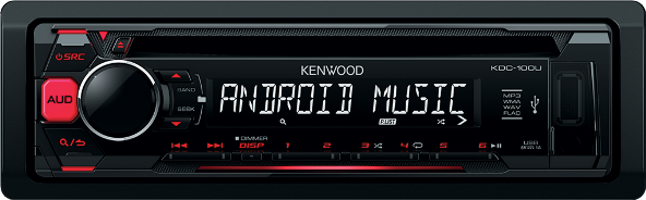 Kenwood KDC-100UR CD-ресивер FM/USB подсв.красный