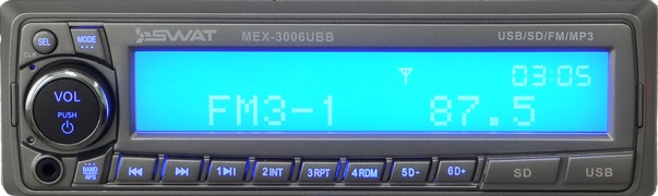 Swat MEX-3006UBB проигрыватель FM/USB/mSD синие кн