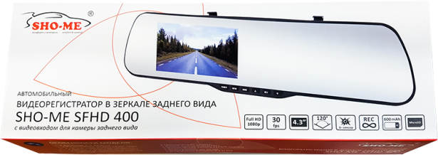 Зеркало-регистратор Sho Me SFHD-400 экран 4,3"