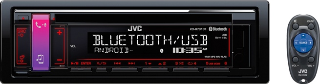 JVC KD-R781BT CD-ресивер FM/USB/BT, красн. подсвет