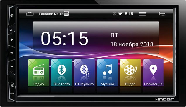 2DIN Incar AHR-7080 проигрыватель 7" USB/BT/SD