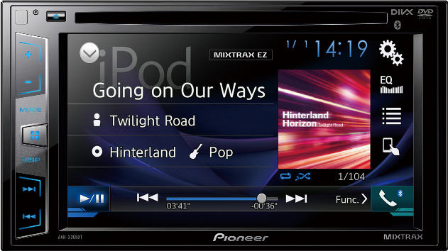 2DIN Pioneer AVH-X395BT мон.6.2" вход DVD/USB/BT