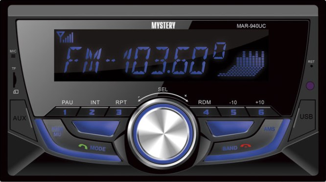 2DIN Mystery MAR-940UC USB-ресивер FM/USB/SD/BT