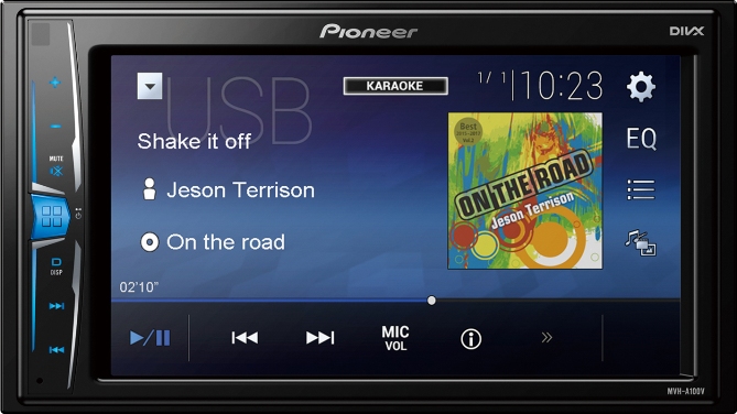 2DIN Pioneer MVH-A100V мон.6.2" вход USB/AUX