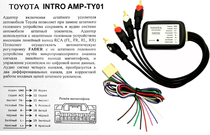 InCar AMP-TY01W БЛОК на Prado 120 без разьёма