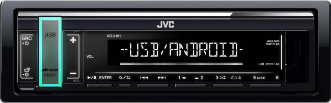 JVC KD-X161 проигрыватель USB/FM Flat дизайн