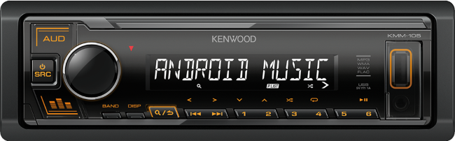 Kenwood KMM-105AY проигрыватель USB/FM янтарная по