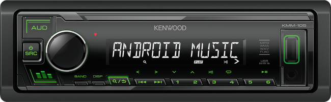 Kenwood KMM-105GY проигрыватель USB/FM зелёная под