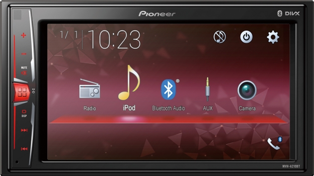 2DIN Pioneer MVH-A210BT мон.6.2" вход USB/AUX/BT