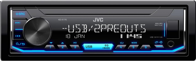 JVC KD-X176 проигрыватель USB/FM изменяемая подсве
